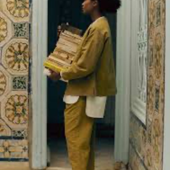 Alix Cotton Check Trousers | Golden Olive, Medium - Picture 8 of 10